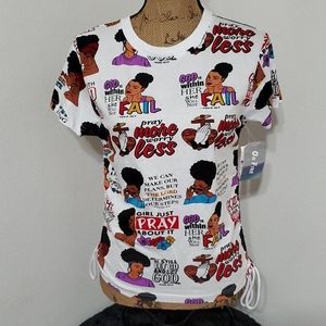 ON FIRE Black Queen•side drawstring•Med